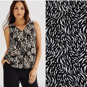 NINE WEST Animal Print V-Neck Layered Tank Sleeveless Blouse XL
